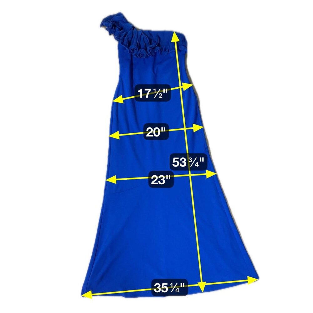 Lauren Ralph Lauren Womens One Shoulder Royal Blue Dress Size 4 Lined Sleeveless - Picture 6 of 6